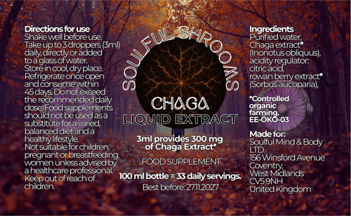 Chaga Liquid Extract (100ml)